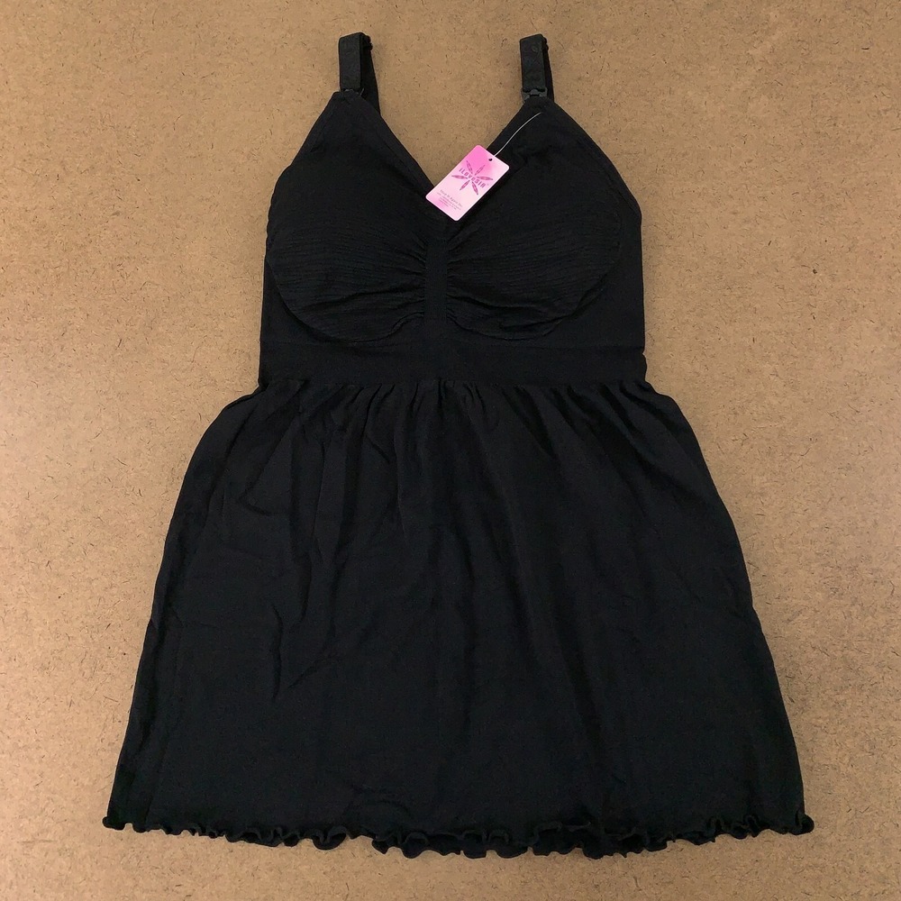 iloveSIA Women's Size Small Black Nursing Wireless Bra Cami Tank Top NWT